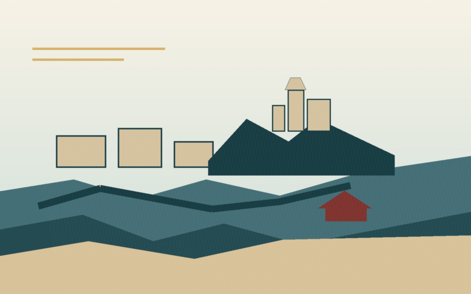 Illustrated Stonehaven coastline with harbour and Dunnottar-style cliffs