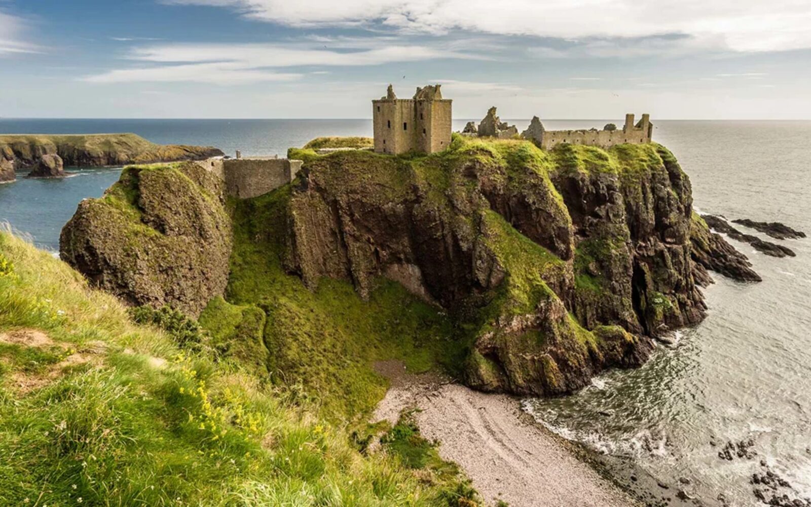 Dunnottar Castle on the cliffs south of Stonehaven