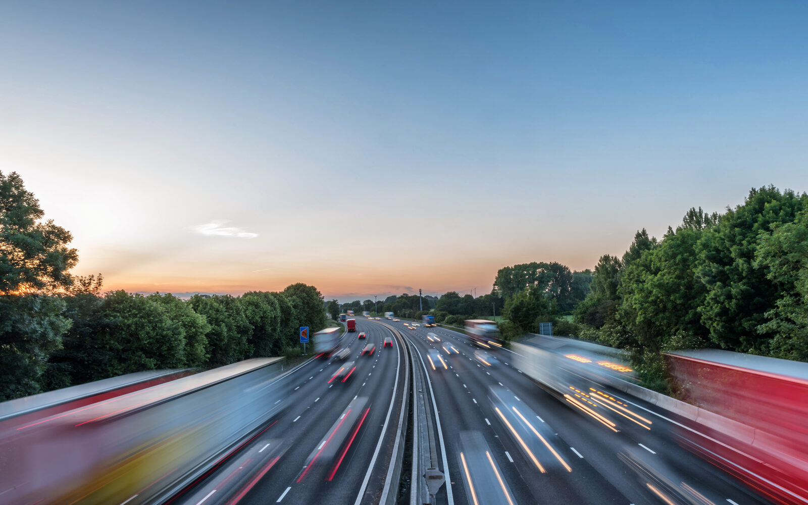 Fast traffic on a dual carriageway