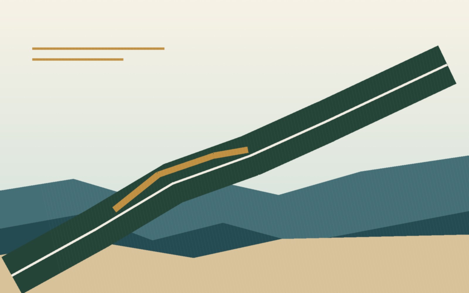 Illustrated rural road representing old coaching roads near Stonehaven
